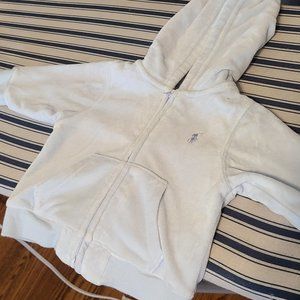 Ralph Lauren baby blue velvet zip up hoodie